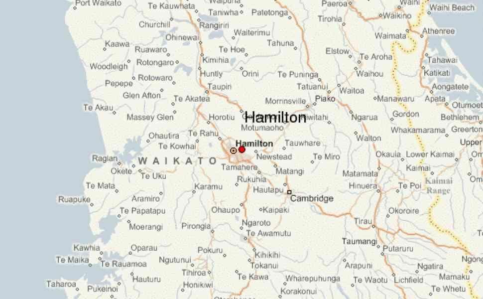 რუკა hamilton ახალი ზელანდია