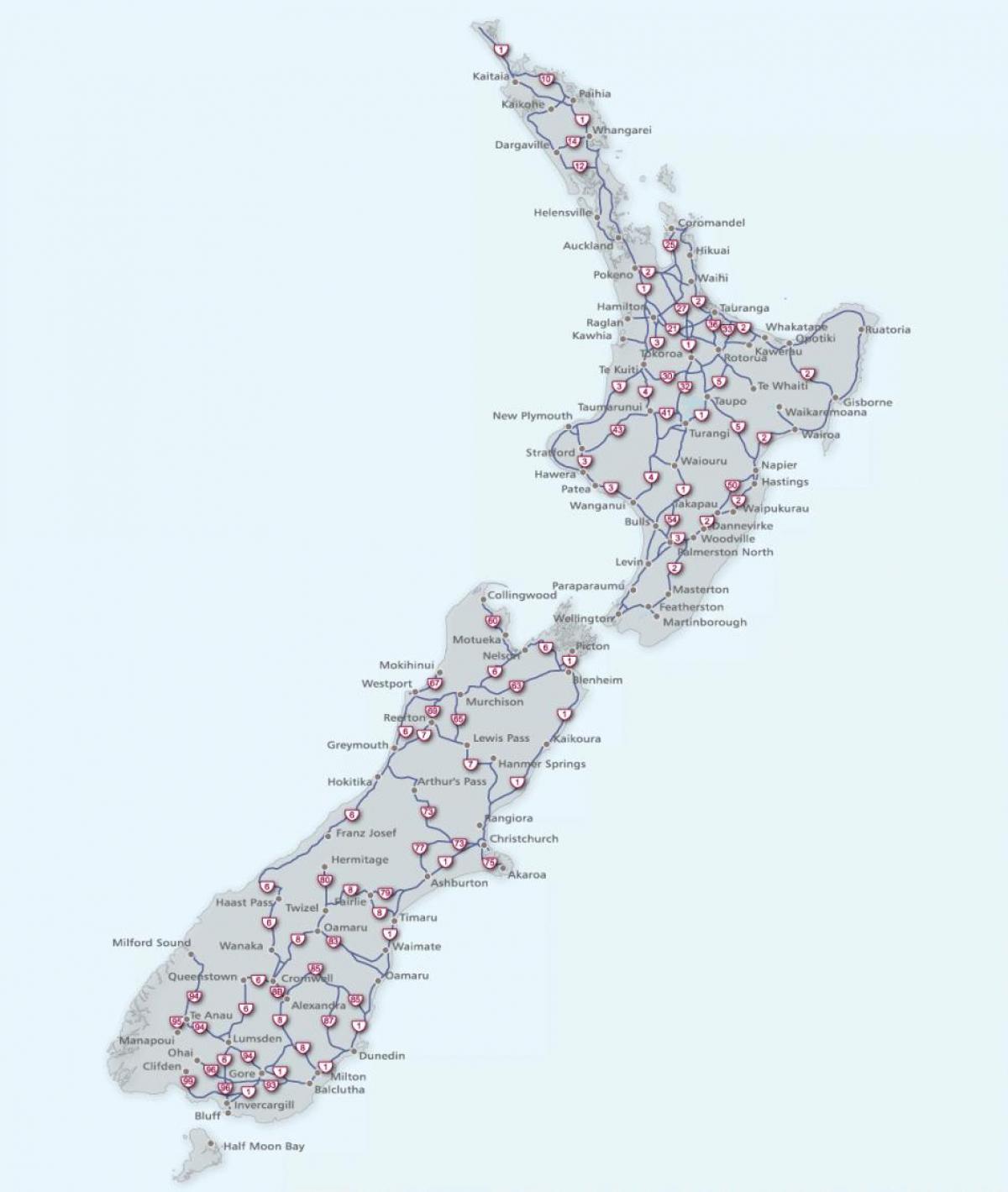 ახალი ზელანდია გზების რუკა