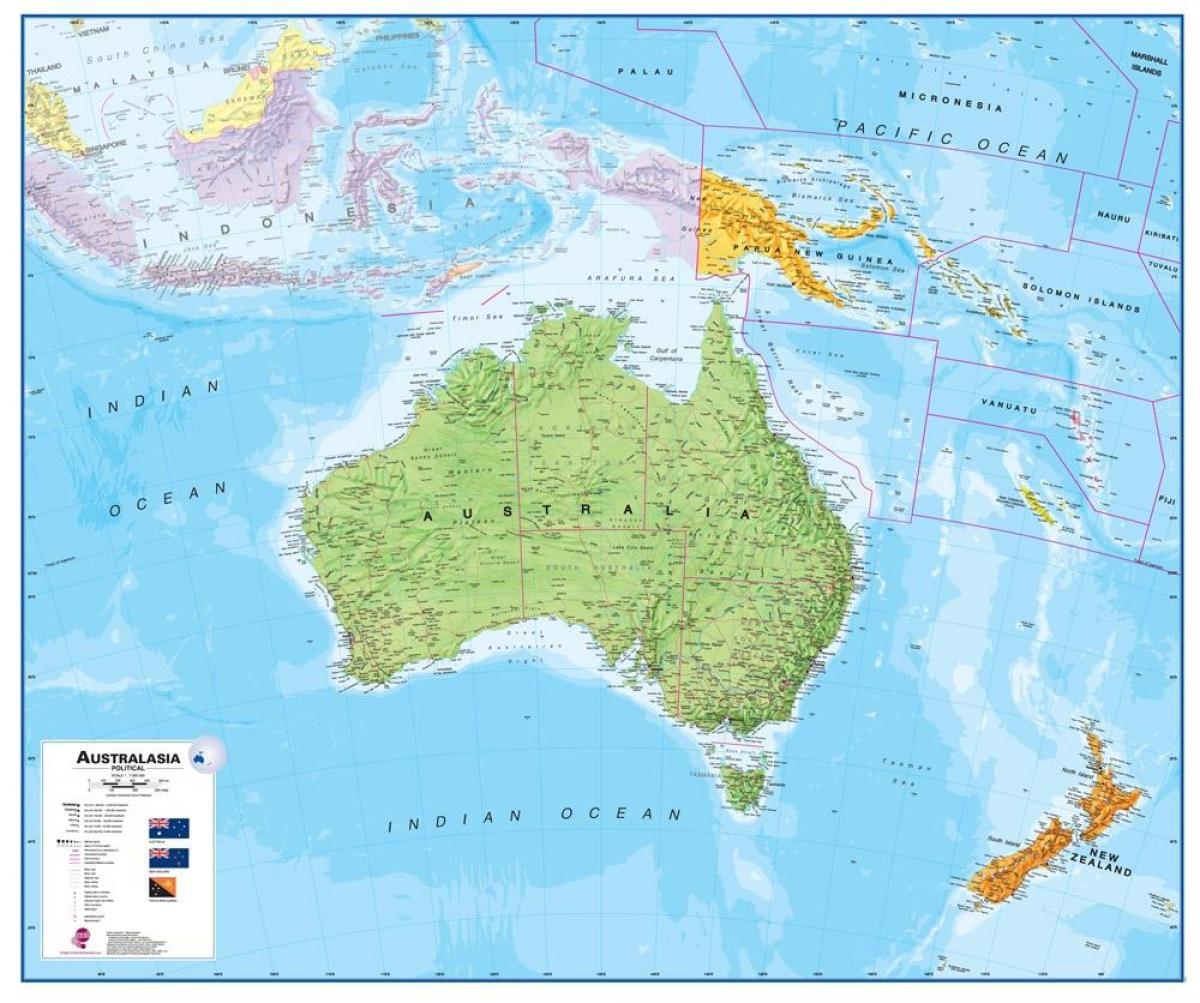 ავსტრალია, ახალი ზელანდია რუკა