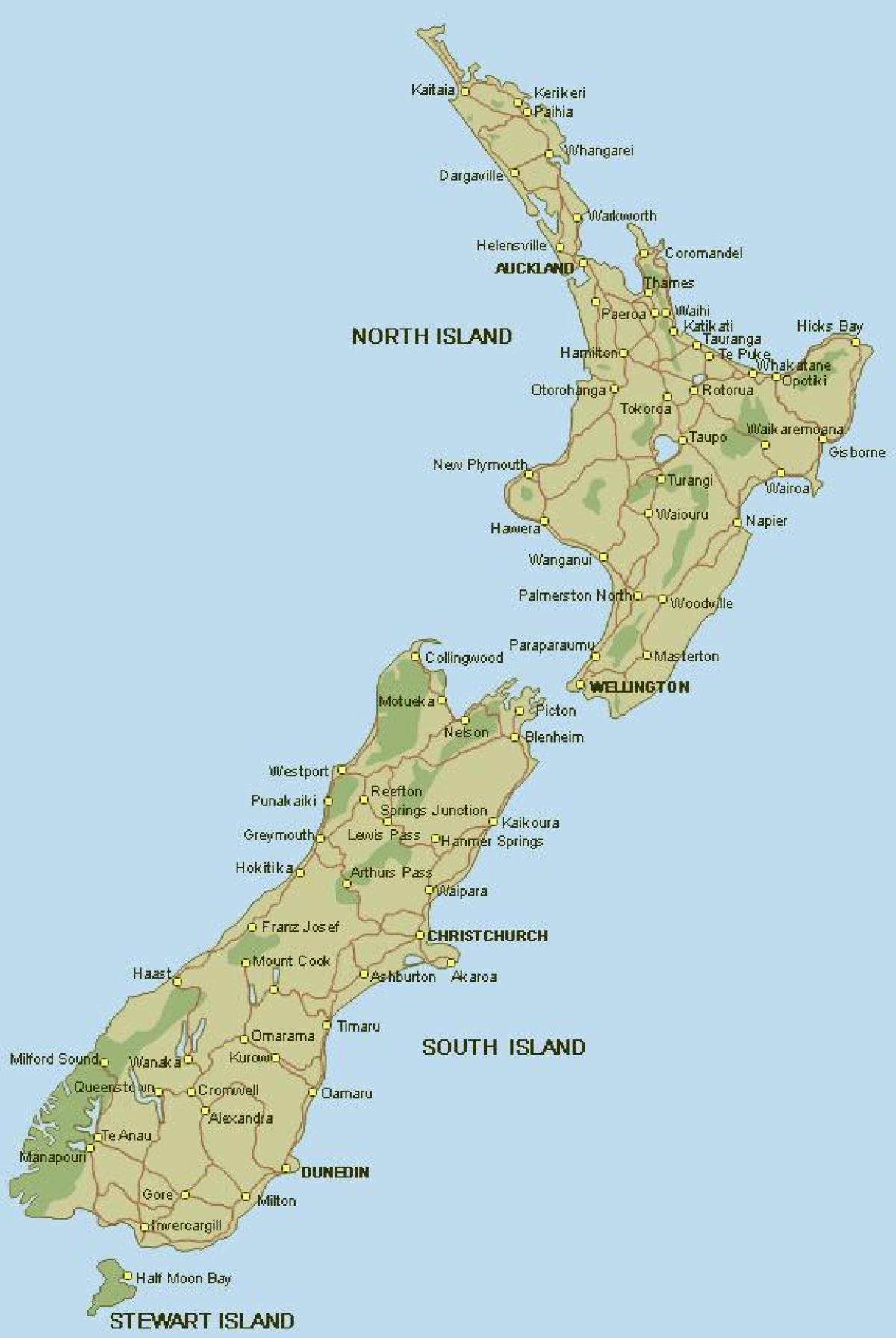 ახალი ზელანდია სრული რუკა