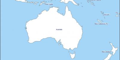 კონტურული რუკა ავსტრალია და ახალი ზელანდია